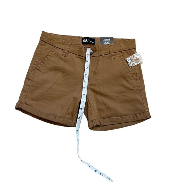 NWT Tan Chino Cotton Stretch Mid Rise Casual Cuffed Short 1 - Picture 5 of 8